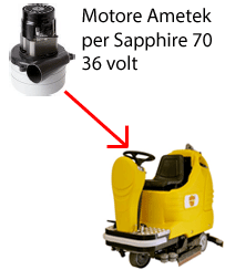 Sapphire 70 36 volt Motore Ametek aspirazione per lavapavimenti Adiatek