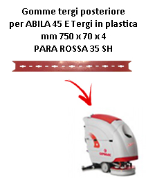 ABILA2010 45 E Plastic Sq. from 111011126 Gomma tergi posteriore per lavapavimenti COMAC 