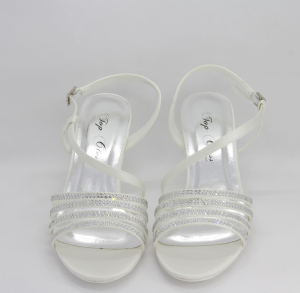 Sandalo cerimonia donna e sposa in tessuto con applicazione cristalli e cinghietta regolabile Art. H14027SARASF0200S062161