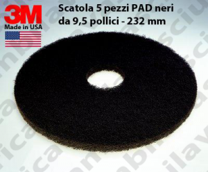 PAD 3M 5 PEZZI color Nero da 9.5 pollici - 232 mm Made in US