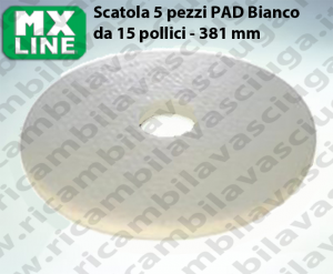 PAD MAXICLEAN 5 PEZZI color Bianco da 15 pollici - 381 mm | MX LINE
