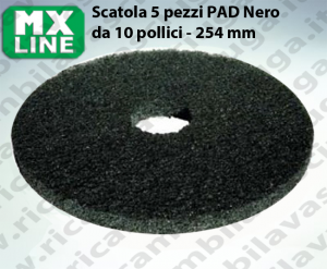 PAD MAXICLEAN 5 PEZZI color Nero da 10 pollici - 254 mm | MX LINE