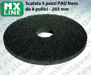 PAD MAXICLEAN 5 PEZZI color Nero da 8 pollici - 203 mm | MX LINE