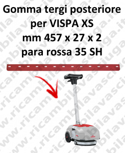 Gomma tergipavimento posteriore per lavapavimenti COMAC - VISPA XS