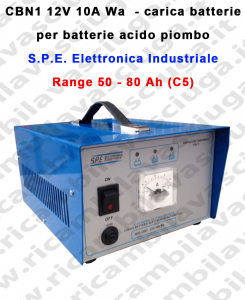 Carica batterie Mod: CBN1 12V 10A Wa per batterie acido piombo S.P.E.