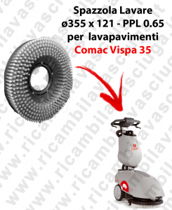 SPAZZOLA LAVARE  per lavapavimenti COMAC VISPA 35. Modello: PPL 0.65  ø355 X 121