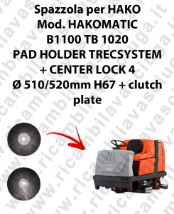 PAD HOLDER TRECSYSTEM  per lavapavimenti HAKO modello HAKOMATIC B1100 TB 1020