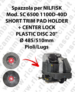SHORT TRIM PAD HOLDER + CENTERLOCK per lavapavimenti NILFISK mod. SC 6500-40D
