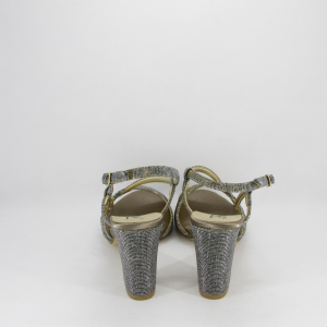 Sandalo donna elegante da cerimonia in tessuto glitter bronzo con cinghietta regolabile  Art. A488 Gi. Effe Ci.