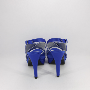 Sandalo donna elegante da cerimonia in tessuto di raso blu con cinghietta regolabile  Art. FABIANA  Gi.Effe Ci.