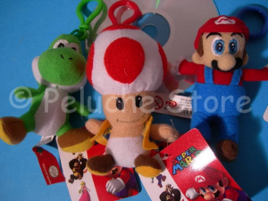 Super Mario Mini Peluche 11 cm Gancio Portachiavi