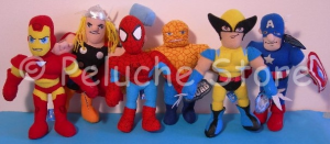 Marvel Super Heroes Squad peluche 30 cm Spiderman Wolverine Thor Capitan America 