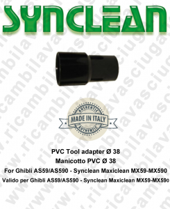 Manicotto per tubo aspirazione PVC Ø 38 valido per aspirapolvere Ghibli AS59 - AS590 - Synclean MX59 - MX590