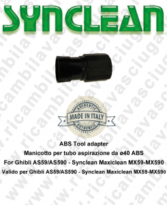 Manicotto per tubo aspirazione da D40 ABS valido per Ghibli AS 59 - AS 590 - Synclean MX59 - MX590