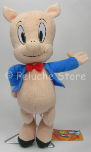 Looney Tunes Porky Pig peluche 35 cm Qualità velluto Maialino Originale