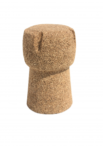 SGABELLO GREENCORKS A FORMA DI TAPPO IN SUGHERO RICICLATO ALTO 55 cm