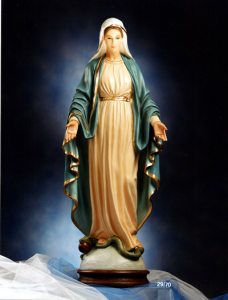Statua Madonna Immacolata Miracolosa in fibra di vetro H 70 cm.