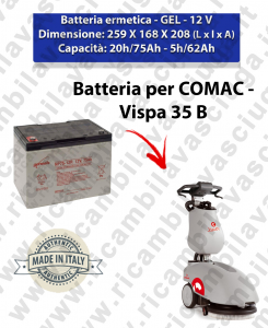 BATTERIA GEL per VISPA 35 B lavapavimenti COMAC