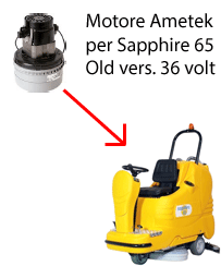 Sapphire 65 36 volt (OLD) Vacuum motors AMETEK for scrubber dryer Adiatek