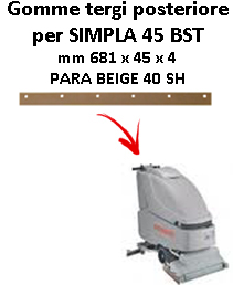 SIMPLA 45 BST Back Squeegee rubber Comac