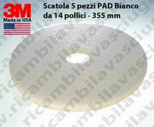 3M PAD, 5 peaces for box, White Color,  14 inch - 355 mm 