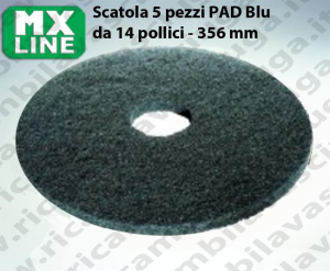 MAXICLEAN PAD, 5 peaces/box ,bluee color  14 inch - 356 mm | MX LINE