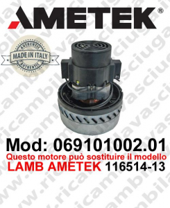 Vacuum motor 069101002.01 AMETEK ITALIA for scrubber dryer ,can replace the model LAMB AMETEK 116514-13