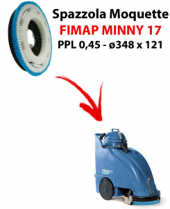 MOQUETTE BRUSH for scrubber dryer FIMAP MINNY 17. Model: PPL 0,45 C/FLANGIA ⌀348 X 121