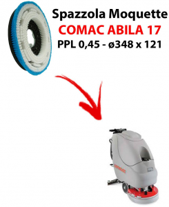 MOQUETTE BRUSH for scrubber dryer COMAC ABILA 17. Model: PPL 0,45 C/FLANGIA ⌀348 X 121