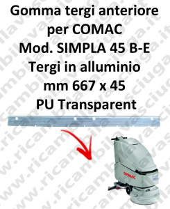 SIMPLA 45 B - E Front Squeegee rubber for COMAC accessories, reaplacement, spare parts,o scrubber dryer squeegee