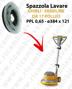 Cleaning Brush  for single disc GHIBLI  ERGOLINE from 17 inch (SB143). Model: PPL 0,65  ⌀384 X 121