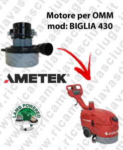 BIGLIA 430 LAMB AMETEK vacuum motor for scrubber dryer OMM