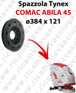SPAZZOLA TYNEX  for scrubber dryer COMAC ABILA 45. Model: tynex  ⌀384 X 121
