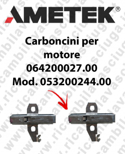 Coupled carbon brush for vacuum motor Ametek 064200027 Cod: 053200244.00