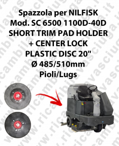SHORT TRIM PAD HOLDER + CENTERLOCK for scrubber dryer NILFISK mod. SC 6500-40D