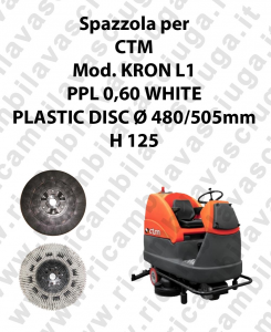 Cleaning Brush PPL 0,60 WHITE for scrubber dryer CTM Model KRON L1