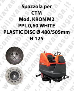 Cleaning Brush PPL 0,60 WHITE for scrubber dryer CTM Model KRON M2