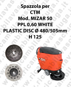 Cleaning Brush PPL 0,60 WHITE for scrubber dryer CTM Model MIZAR 50