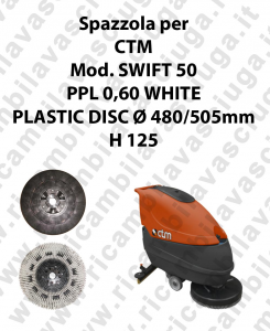 Cleaning Brush PPL 0,60 WHITE for scrubber dryer CTM Model SWIFT 50