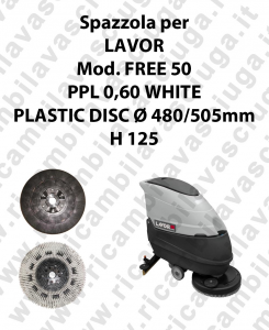Cleaning Brush PPL 0,60 WHITE for scrubber dryer LAVOR Model FREE 50