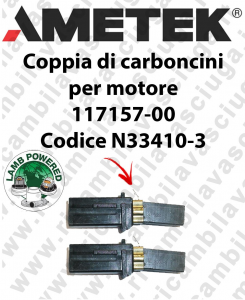 Couple of Carbon Motor brush for VACUUM MOTOR LAMB AMETEK 117157-00 cod. N33410-3