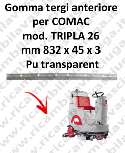 TRIPLA 26 Front Squeegee rubber for COMAC