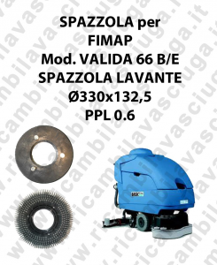 STANDARD BRUSH  for scrubber dryer FIMAP model VALIDA 66 ⌀ 330 x 132.5 PPL 0.6