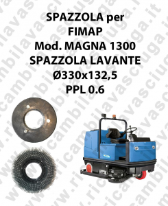 STANDARD BRUSH  for scrubber dryer FIMAP model MAGNA 1300 ⌀ 330 x 132.5 PPL 0.6