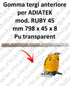 RUBY 45 squeegee rubber scrubber dryer front for ADIATEK