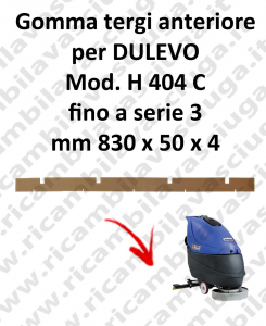 Front Squeegee rubber for scrubber dryer DULEVO model H 404 C till serie 3