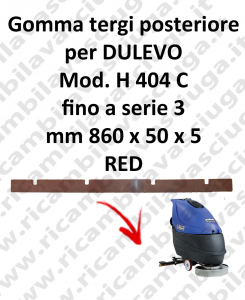 Squeegee rubber back for scrubber dryer DULEVO model H 404 C till serie 3