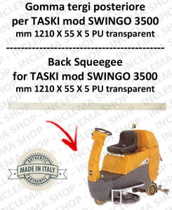 Squeegee rubber back for scrubber dryer TASKI model SWINGO 3500