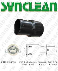 Cuff for Vacuum hose PVC ?ÿ 50 Valid for vacuum cleaner Ghibli AS600, Maxiclean mx600, cod: 2511370