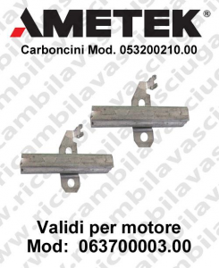 COPPIA di Carboncini Vacuum motor for Ametek vacuum motor 063700003.00 Cod: 053200210.00
